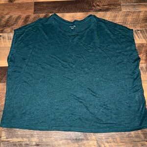 Eileen Fisher Short Sleeve Tee in Deep Teal Green